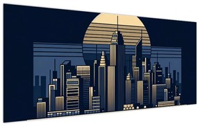 Kép – Geometrikus város (120x50 cm)