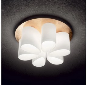 Ideal Lux - Mennyezeti lámpa DAISY 6xE27/52W/230V átm. 60 cm arany/fehér