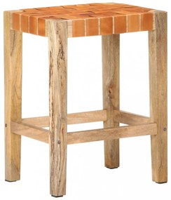 2 db barna valódi bőr bárszék 60 cm