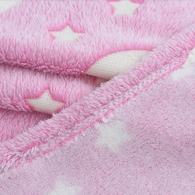 Világító mikroszálas pléd - Rózsaszín
