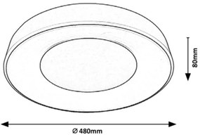 Rabalux LED állítható mennyezeti lámpa 38W 230V fehér + távirányító 3000-6500K