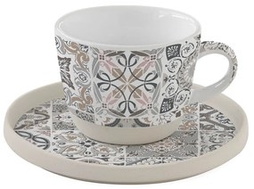 Porcelán csésze+alj Casa Decor grey