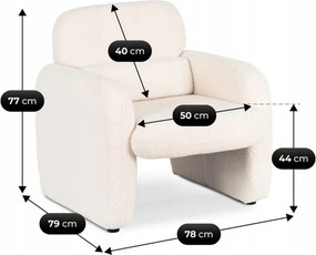 Pihenőfotel krém színben, bouclé kárpittal TOGO