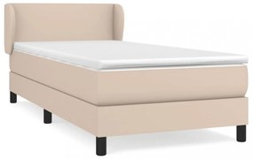 cappuccino színű műbőr rugós ágy matraccal 90 x 200 cm