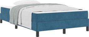 vidaXL Boxrugós ágy matracmal Sötét kék 120 x 200 cm szövet