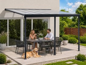 alumínium pergola LANITPLAST WALL 43 antracit + clear PC LG2123
