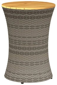 szürke polyrattan kerti dob alakú kisasztal