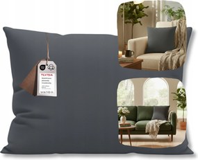 Párnahuzat 70x80cm Sötétszürke Pamut 100% Cipzáras Stílusos