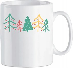 Karácsonyi Bögre Színes Fák Karácsonyfa 330 ml