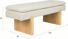 Krémszínű párnázott pad Jappo – White Label