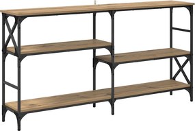 vidaXL Konzolasztal polcokkal Artisan tölgy 150 x 29 x 76,5 cm Faanyag