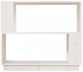 fehér tömör fenyőfa könyvszekrény/térelválasztó 80 x 25 x 70 cm