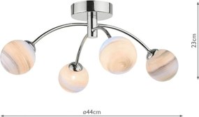 Dar Lighting IZZY IZZ0450-07 Plafonlámpa 4x40W/G9