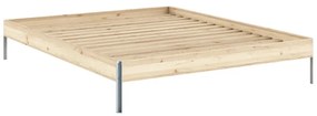 Natúr színű borovi fenyő franciaágy ágyráccsal 160x200 cm Core – Karup Design