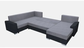 OXFORD kárpitozott, univerzális U-alakú kihúzható ülőgarnitúra, fekete/szürke