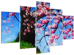 Kép festett cseresznyevirágok (150x105 cm)