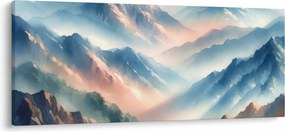 Kép - Akvarell hegyek (120x50 cm)