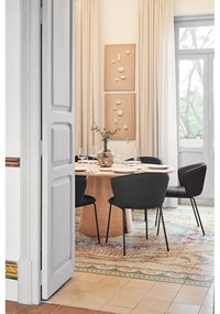 Fekete kárpitozott étkezőfotel szett 2 db-os Add – Teulat