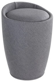 Linen Look szürke szennyestartó kosár és ülőke egyben, 20 l - Wenko