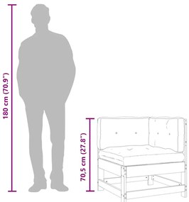 impregnált fenyőfa sarokkanapé párnákkal