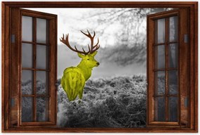 Poszter 60x40 Sárga szarvas Erdő Tájkép