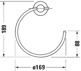 Duravit 99214600 - Fali törölközőtartó D-CODE, matt fekete