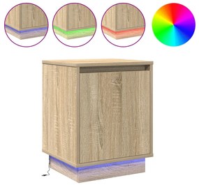 LED világítással ellátott éjjeli szekrények 2 darab Sonoma tölgy 39x34,5x50 cm