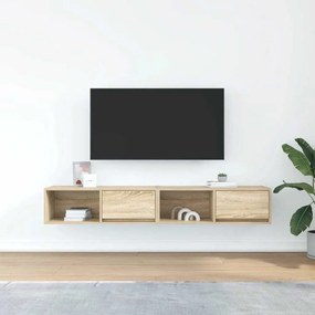 2 db sonoma tölgy színű szerelt fa TV-szekrény 80x31x25,5 cm