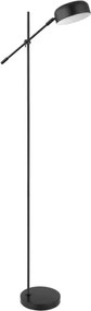 Globo 24099SB Állólámpa fém fekete váz, fém fekete búra, műanyag szatén izzóvédővel. A fej állítható. HxSzxM: 477x200x1390, fényforrás nélkül 1xE14 25W 230V