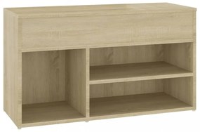 sonoma tölgy színű szerelt fa cipőtároló pad 80 x 30 x 45 cm