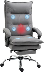 Vinsetto Ergonomikus Irodai Szék Masszázs Funkcióval, Lumbális Fűtéssel, Dőlésszögbe Állítható Lábpihenő, 360°-ban Forgó Vezetői Szék, Mikrovelúr, Szü