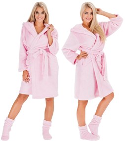 Női fürdőköpeny Nancy + Pink zoknik L/XL