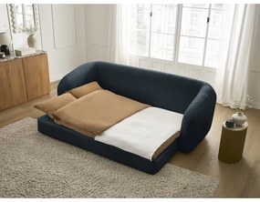 Sötétkék zsenília kinyitható kanapé 228 cm Neyo – Bobochic Paris