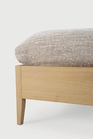 Dizájnos tölgyfa ágy Spindle bordás ágytámlával, 160 x 200 cm, világos - Ethnicraft