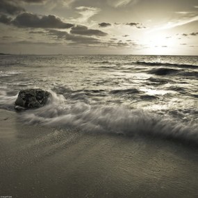 Poszter 30x30cm Tengerpart naplementekor, Assaf Frank