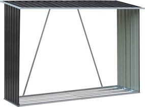 Tűzifa tároló, antracit/fehér, 217x82x154 cm, DARYL TYP 2