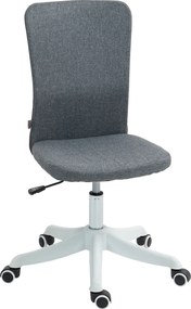 HOMCOM Karfa Nélküli Forgószék Irodai Szék Mesterséges Vászonnal Kárpitozva, Magasságállító Funkcióval, 120 kg Terhelhetőség, Szürke | Aosom