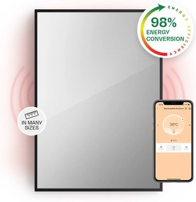 Klarstein La Palma 750 smart, infravörös hősugárzó 2 az 1-ben, 85 x 60 cm, 750 W, tükör elülső rész