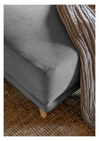 Szürke kordbársony kinyitható sarokkanapé (variálható) Lazy Lukka – Miuform