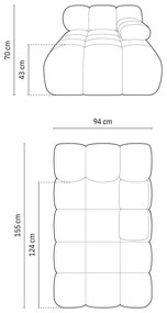 Narancssárga buklé kanapé modul (jobb oldali) Bellis – Micadoni Home