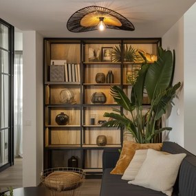 LED felületre szerelhető csillár CERIA BOHO 1xE27/40W/230V átm. 80 cm fekete/barna