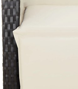 3 részes fekete polyrattan bisztrógarnitúra párnával