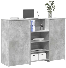 recepciós pult betonszürke 155x50x103,5 cm szerelt fa
