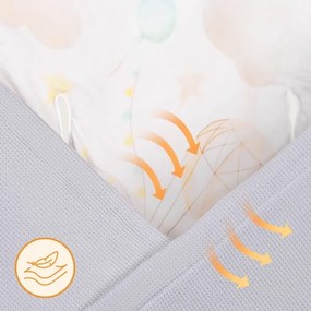 Lionelo - Autósüléshez való pólya TRAVEL SWADDLE 90x90 cm Szürke Léggömb