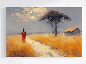 Poszter Olaj Tájkép Afrika Szavanna Nő 60x40