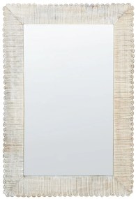 Törtfehér fa falitükör 63 x 94 cm BAUGY Beliani