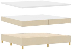 Boxspring Ágy Mattal és Pad Krém 200x200 cm Szövet
