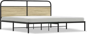 vidaXL sonoma tölgy színű fém ágykeret matrac nélkül 183 x 213 cm