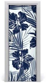 Ajtóposzter öntapadós trópusi virágok 75x205 cm