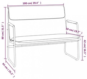 vidaXL krémszínű műbőr pad 100 x 64 x 80 cm